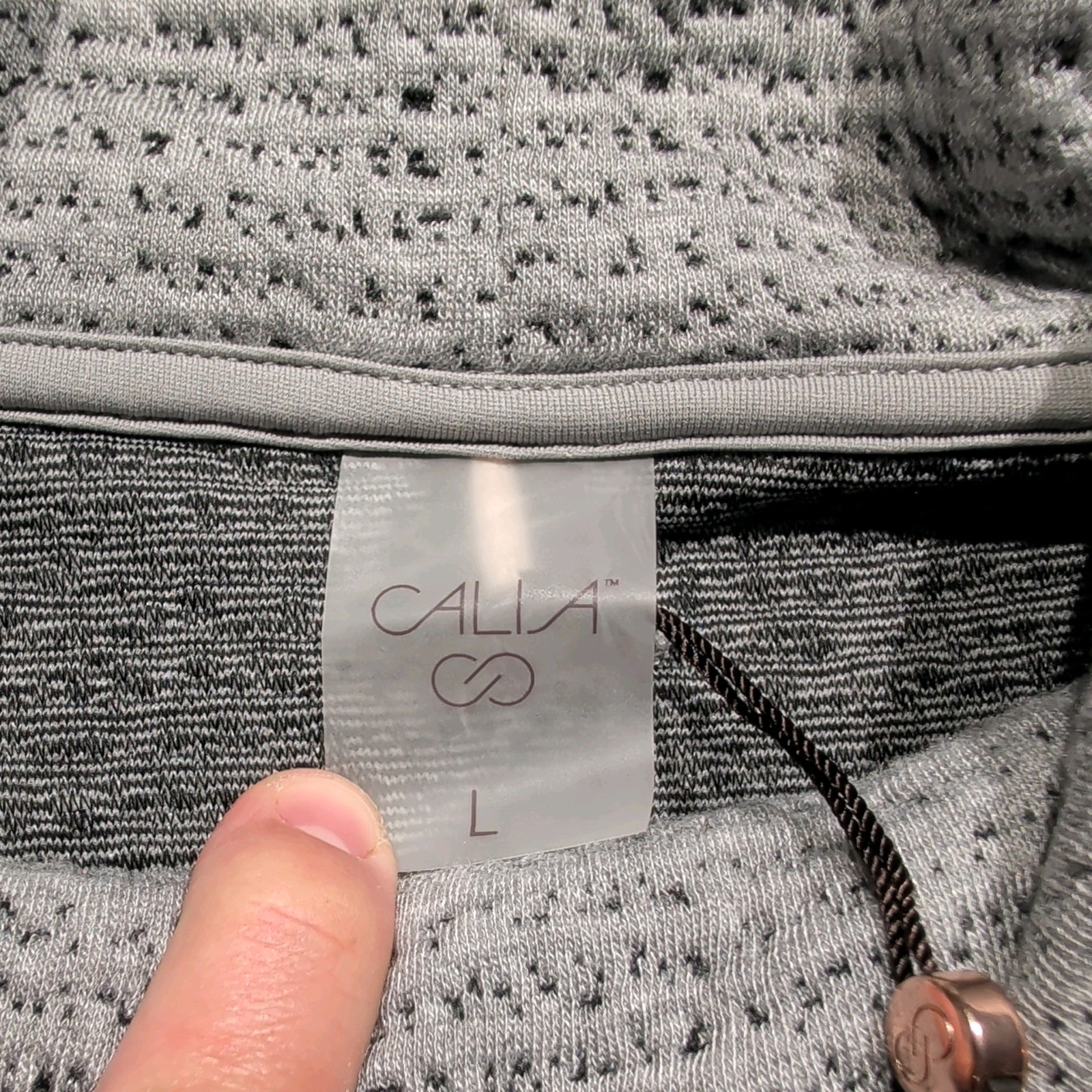 CALIA Lunar Jacquard Funnel Neck Sweater Size Large Heather Gray