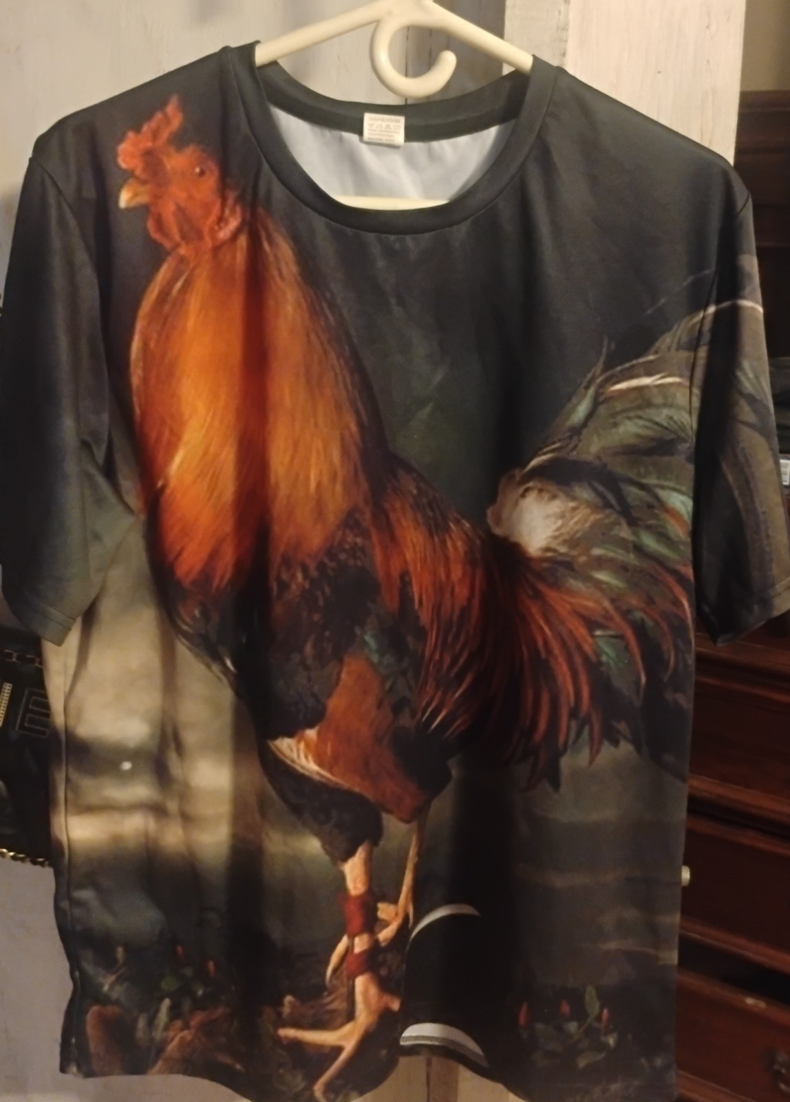 T-Shirt Rooster Black Brown Novelty Fashion Men’s Tee Digital Graphic Print