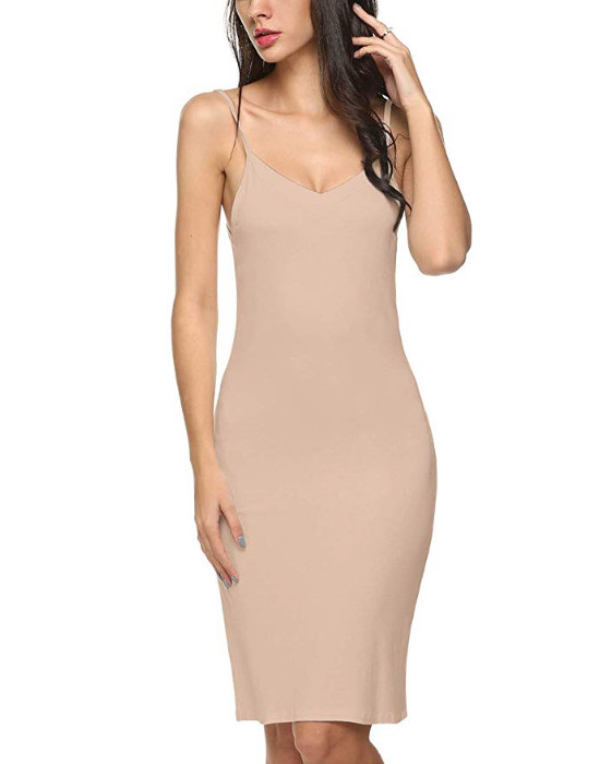 3 Color Women Sexy Lingerie Long Cotton Full Slip Babydoll Sleepwear Nightwear