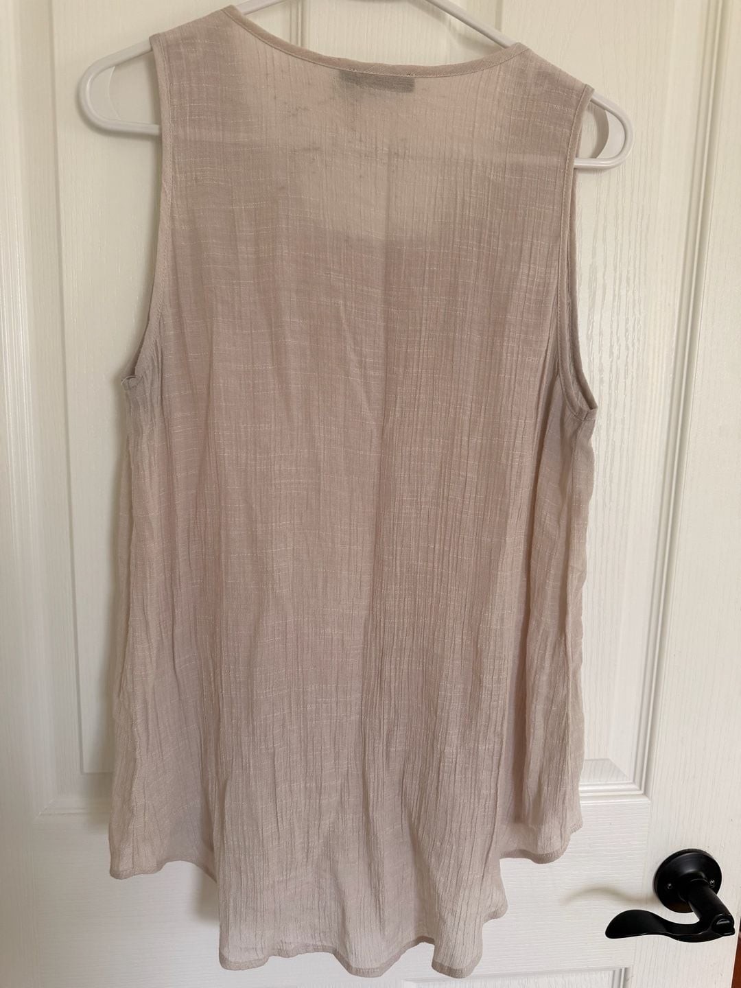 THML Sleeveless Embroidered Yoke Gauze Tank Top