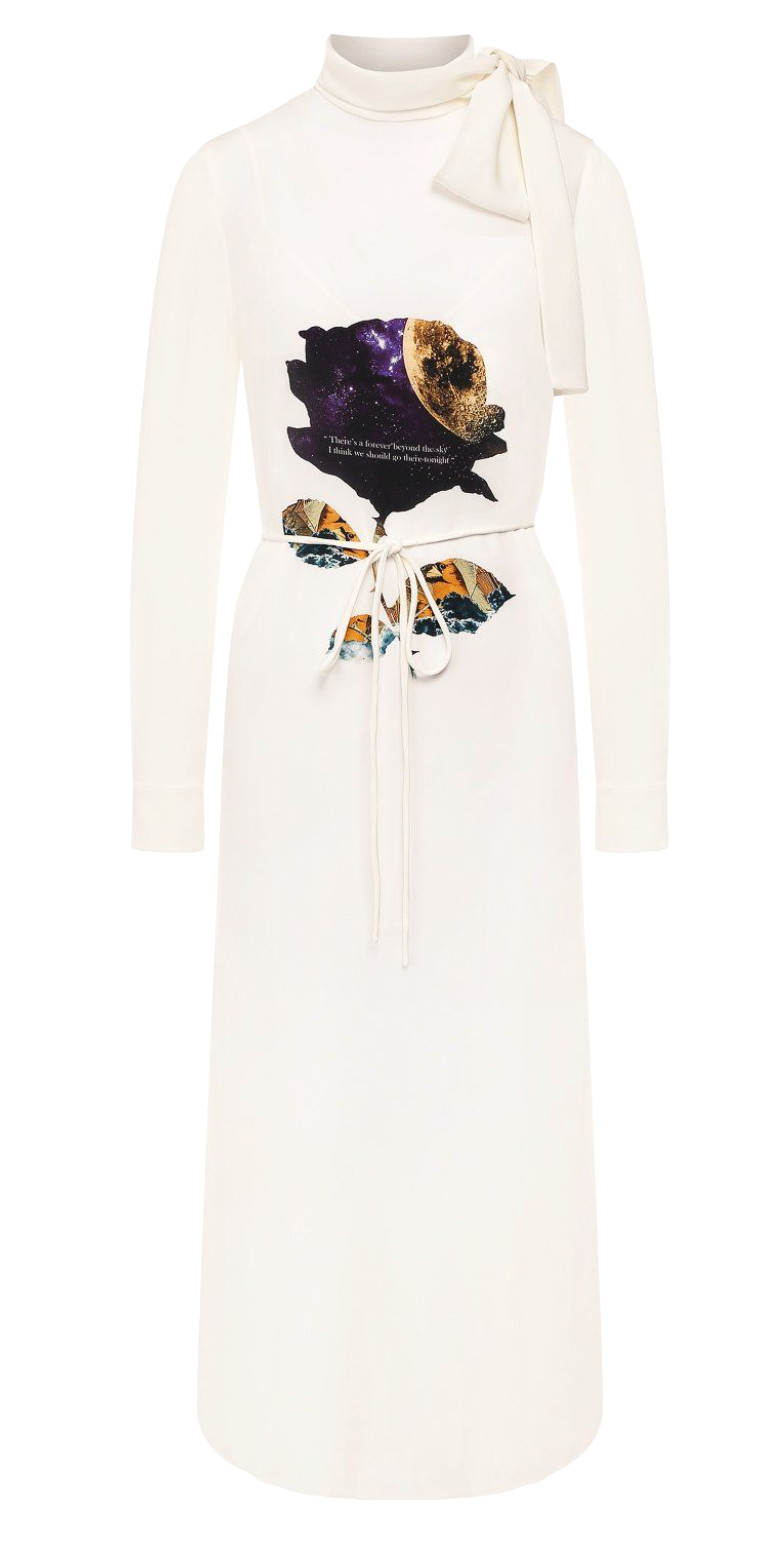 Valentino Garavani Silk Dress Midikleid Midi-Dress Emancipation of Poetry New S