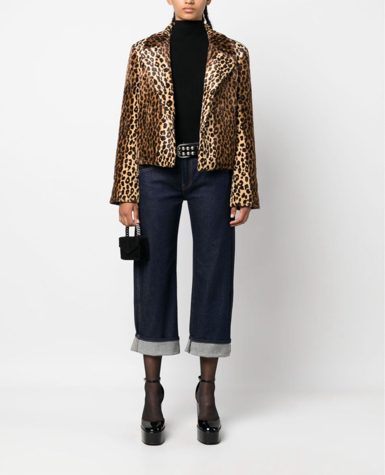 Philosophy di Lorenzo Serafini Leopard Faux Fur Jacket IT44 L NWT Designer