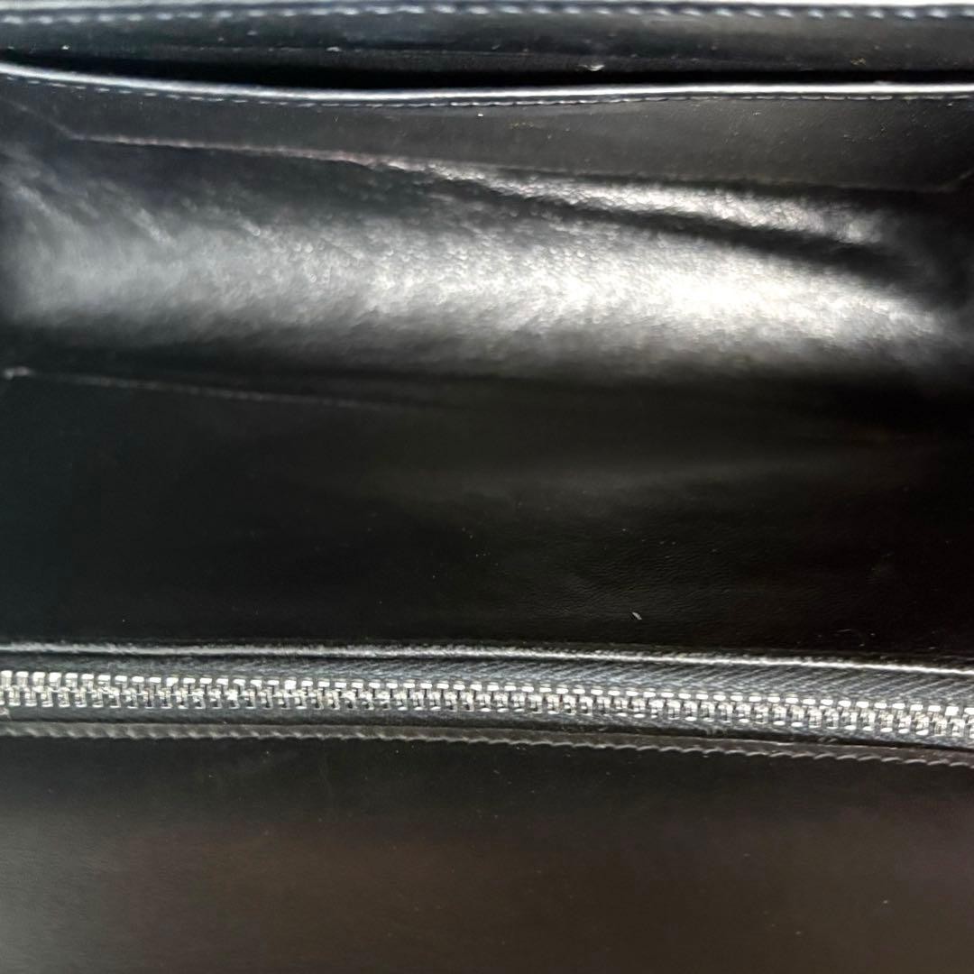 Celine Chain Shoulder Bag Leather Black Horse Carriage Hardware