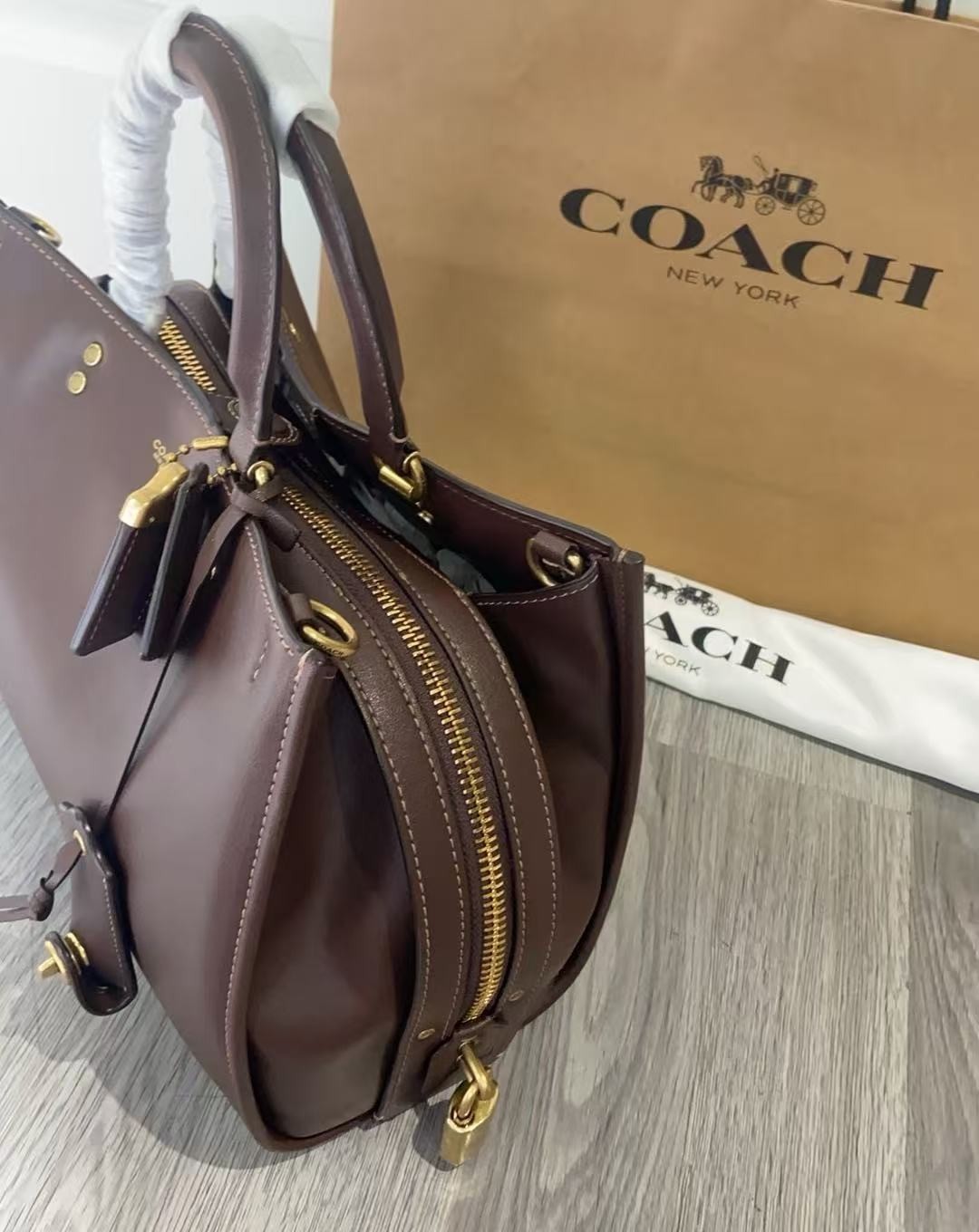 COACH CCX23 Rogue 31 Bag Soft Grain Leather Satchel Crossbody Shoulder 2WAY