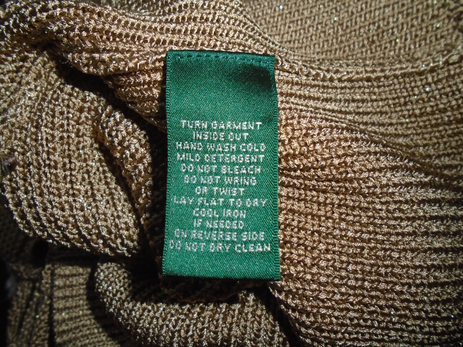 Ralph Lauren Batwing Textured Sweater gold cable jumper Size L Large vgc