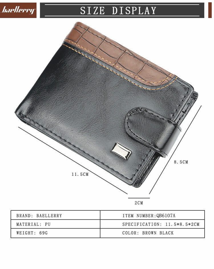 Slim Mens Wallet Bifold Leather ID Credit Card Holder Money Coin Purse With Hasp
