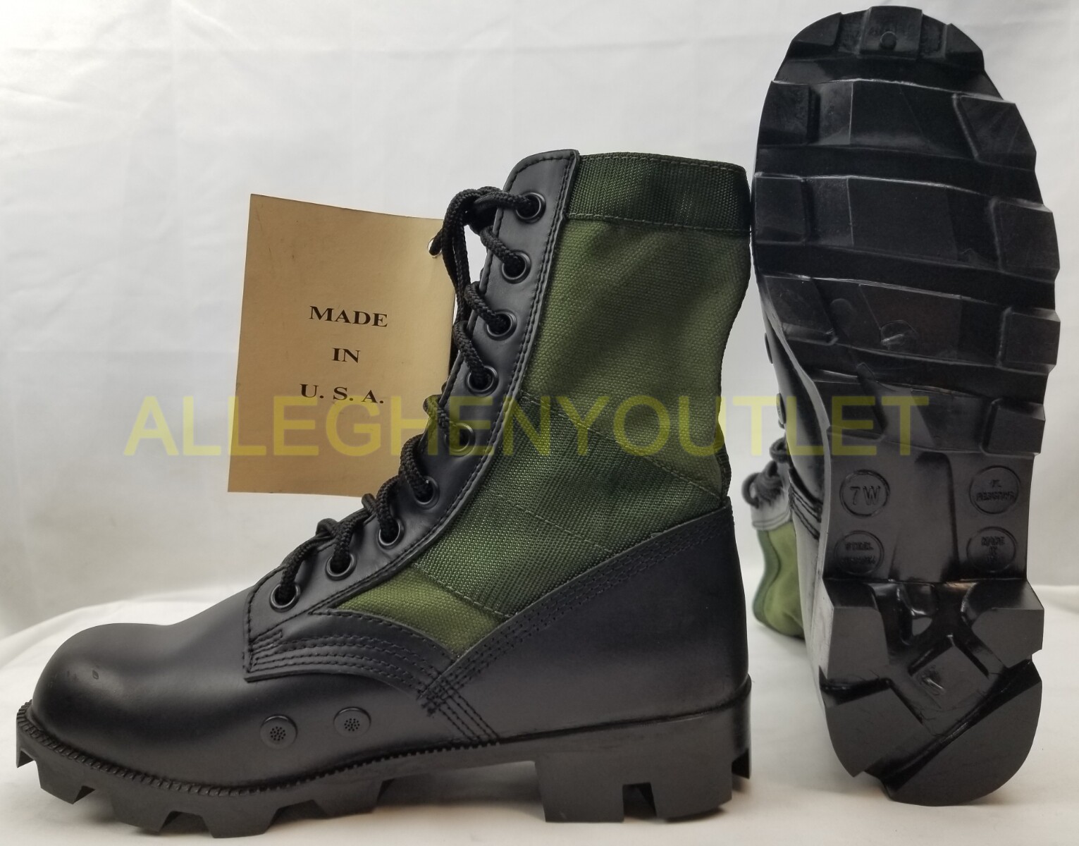 Vietnam Jungle Boots, 8″ Leather / Canvas, Military Army Tactical, MADE IN USA