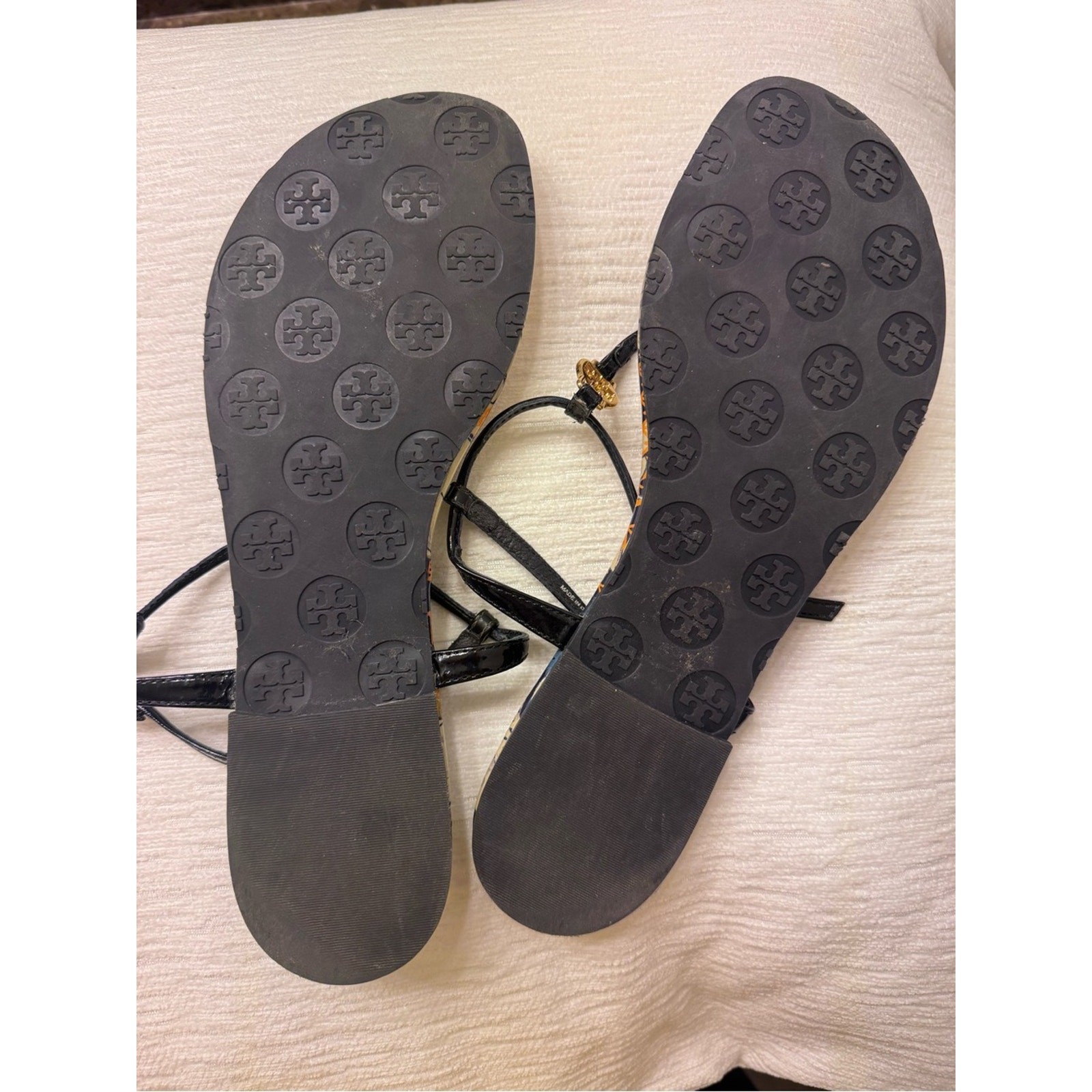 Limited edition Tory Burch Printed Miller-Style T-Strap Sandals