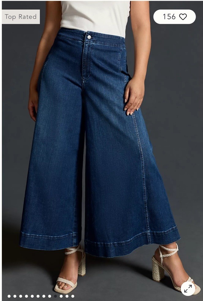 Anthropologie Maeve High-Rise Palazzo Jeans Wide Leg Size 25 Petite