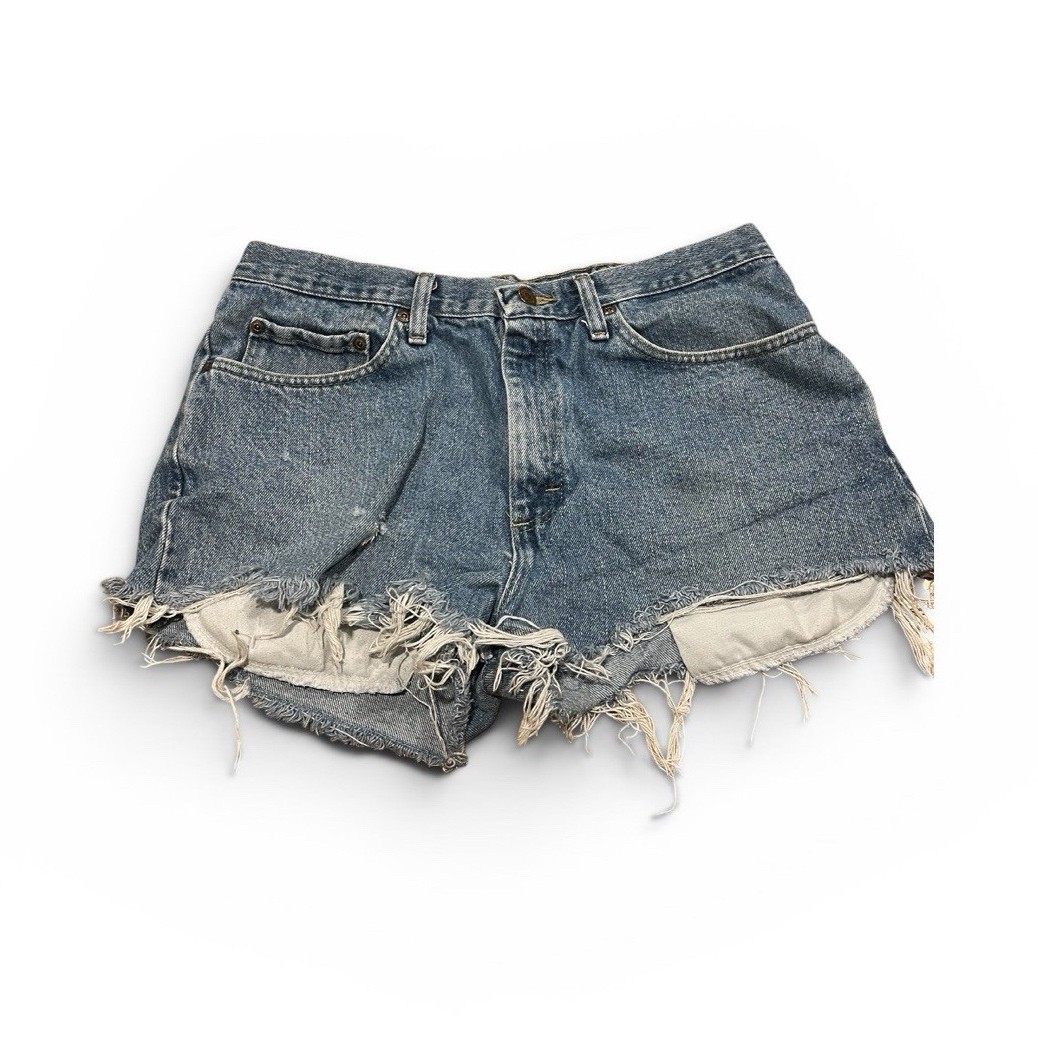 Wrangler Women’s Blue Denim Cut Off Shorts W32” 2in” Length 12”