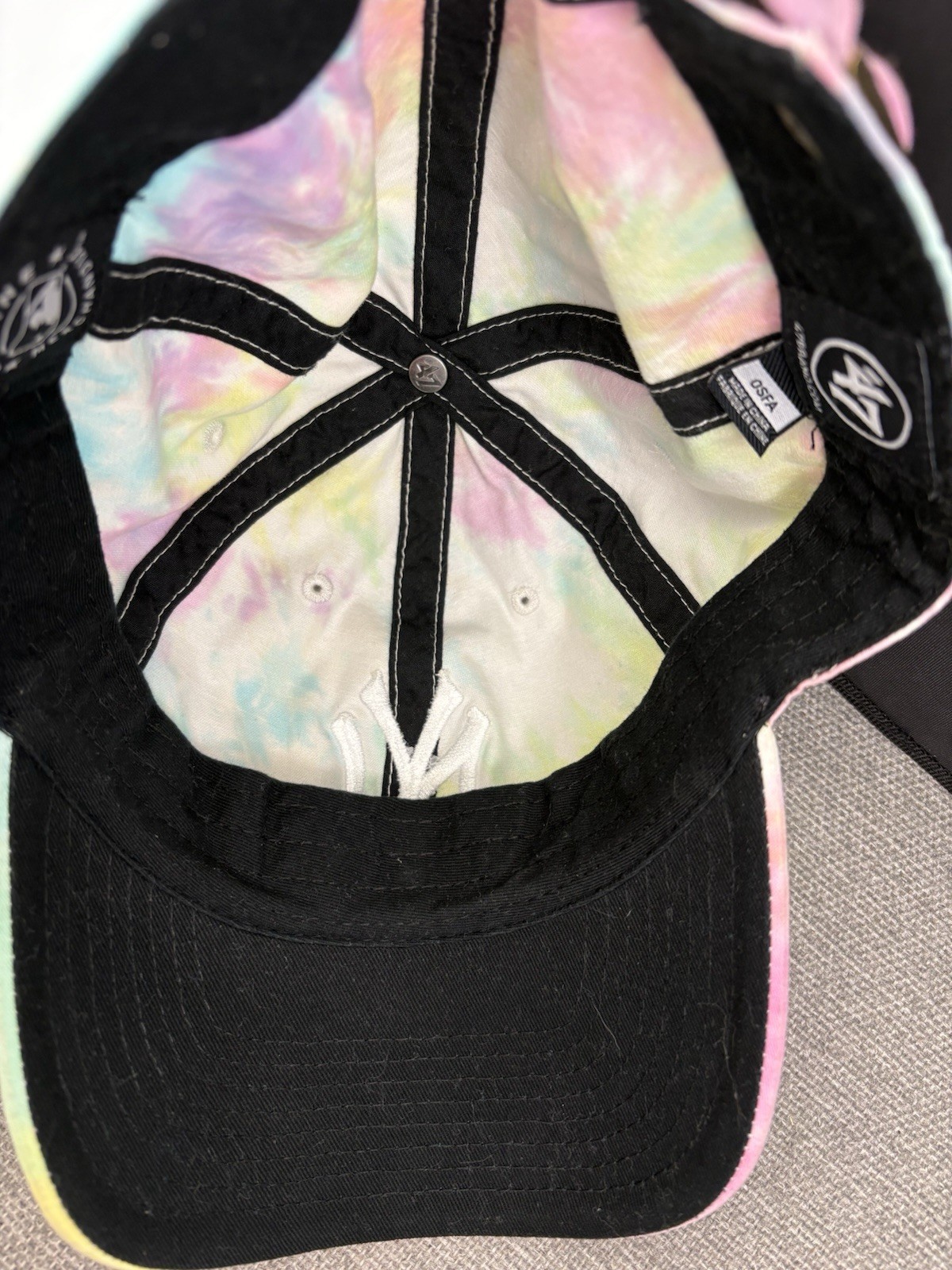 ’47 Brand New York Yankees Hat Cap Pastel Tie Dye Clean Up Strapback MLB