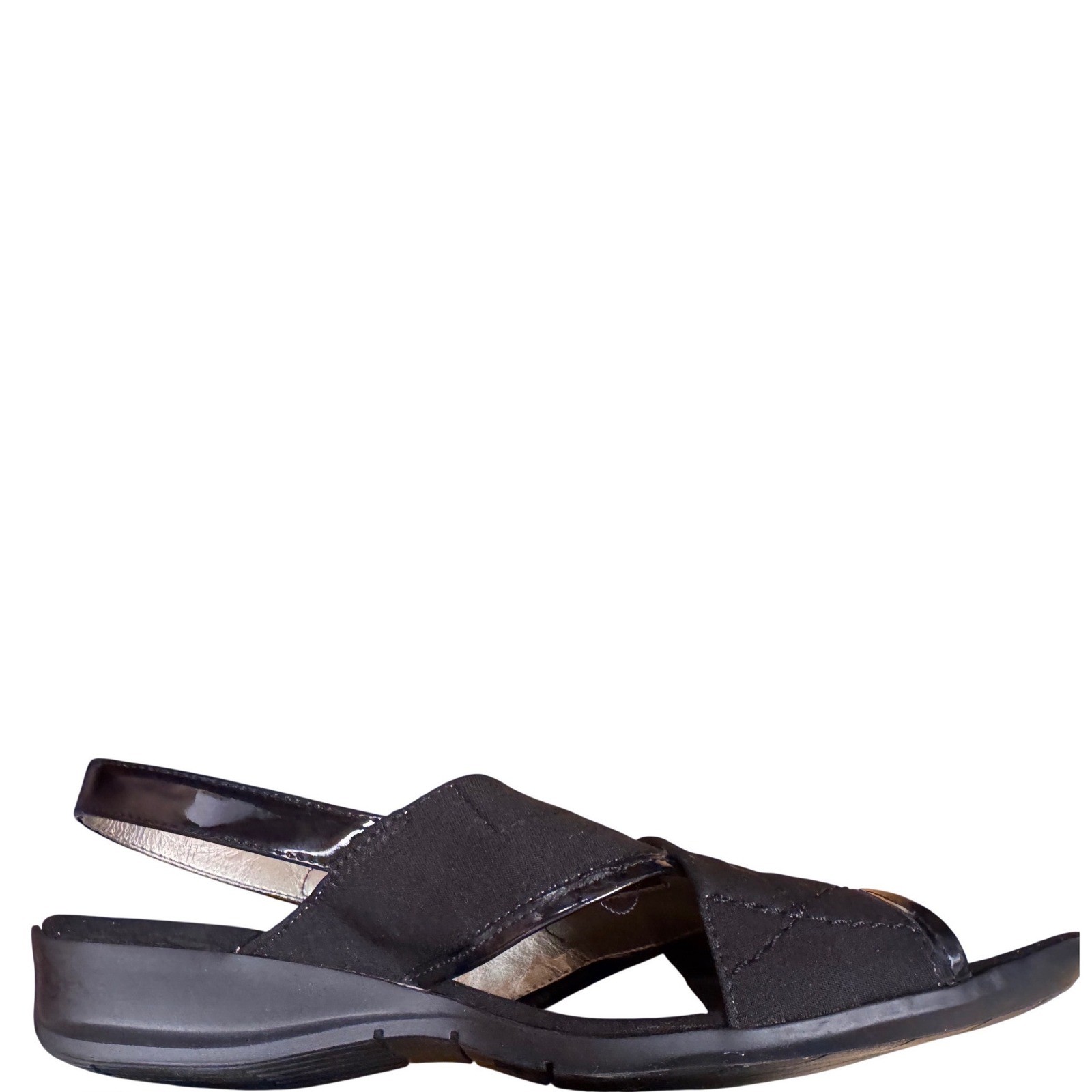 Anne Klein Sport Sandals Black Wedge Slingback Comfort 10M