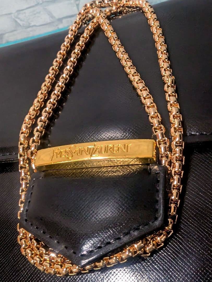 Yves Saint Laurent YSL Black Leather Crossbody Bag 8×8.3×2.8in Used