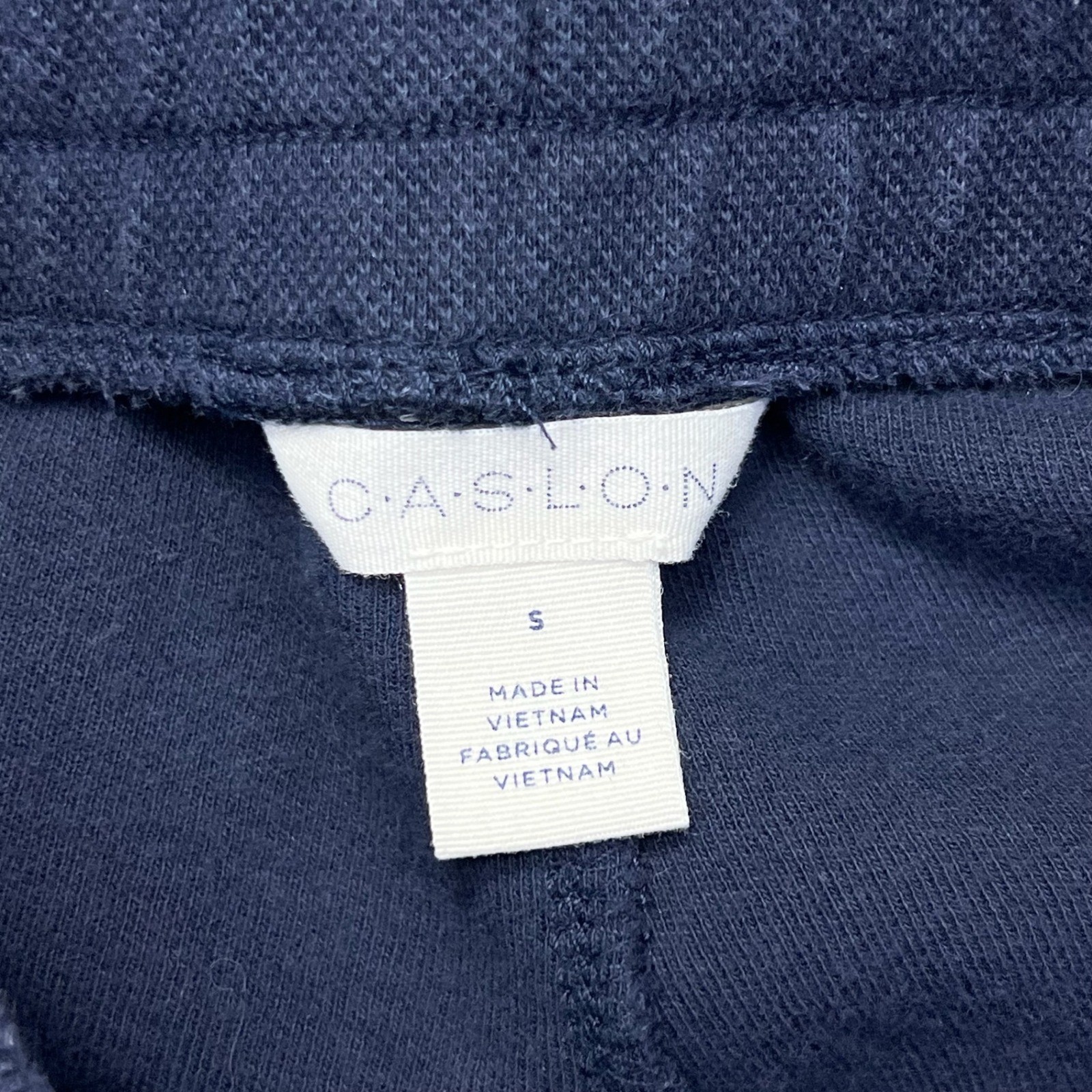 Caslon Lounge Pants Womens Small Navy Blue Wide Leg Stretch Pull On Drawstring