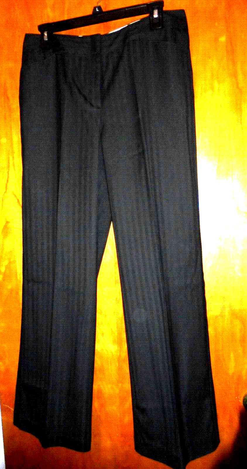 Worthington Women’s Stretch Slight Bootcut Dress Pants Size 8 Black striped New