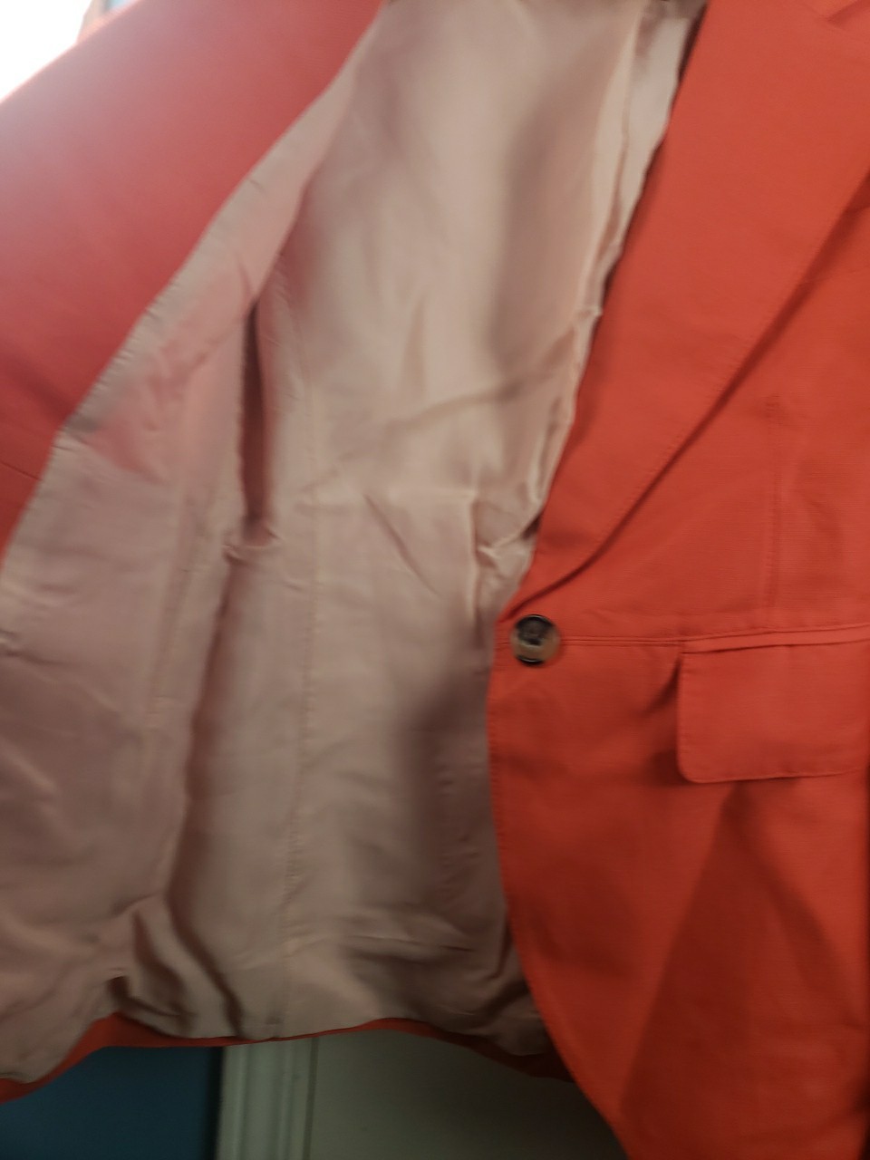 Smythe Seamed Blazer and Wide Leg Pant in Poppy Nwot Linen Blend Size US 2