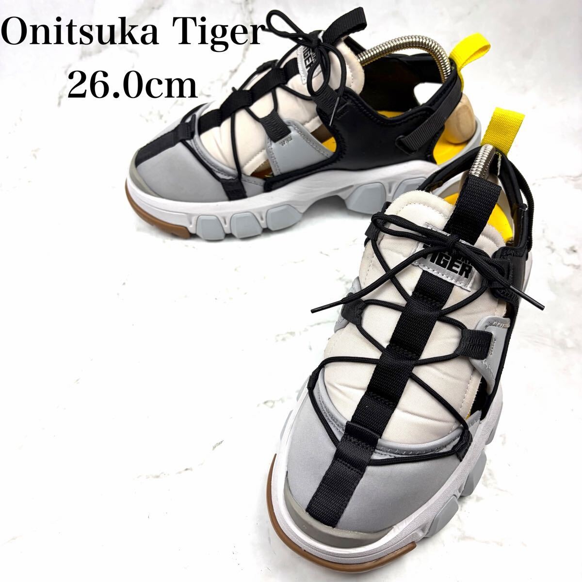 Onitsuka Tiger Dentigre Cage sneakers sandals 26cm Gray Black Yellow