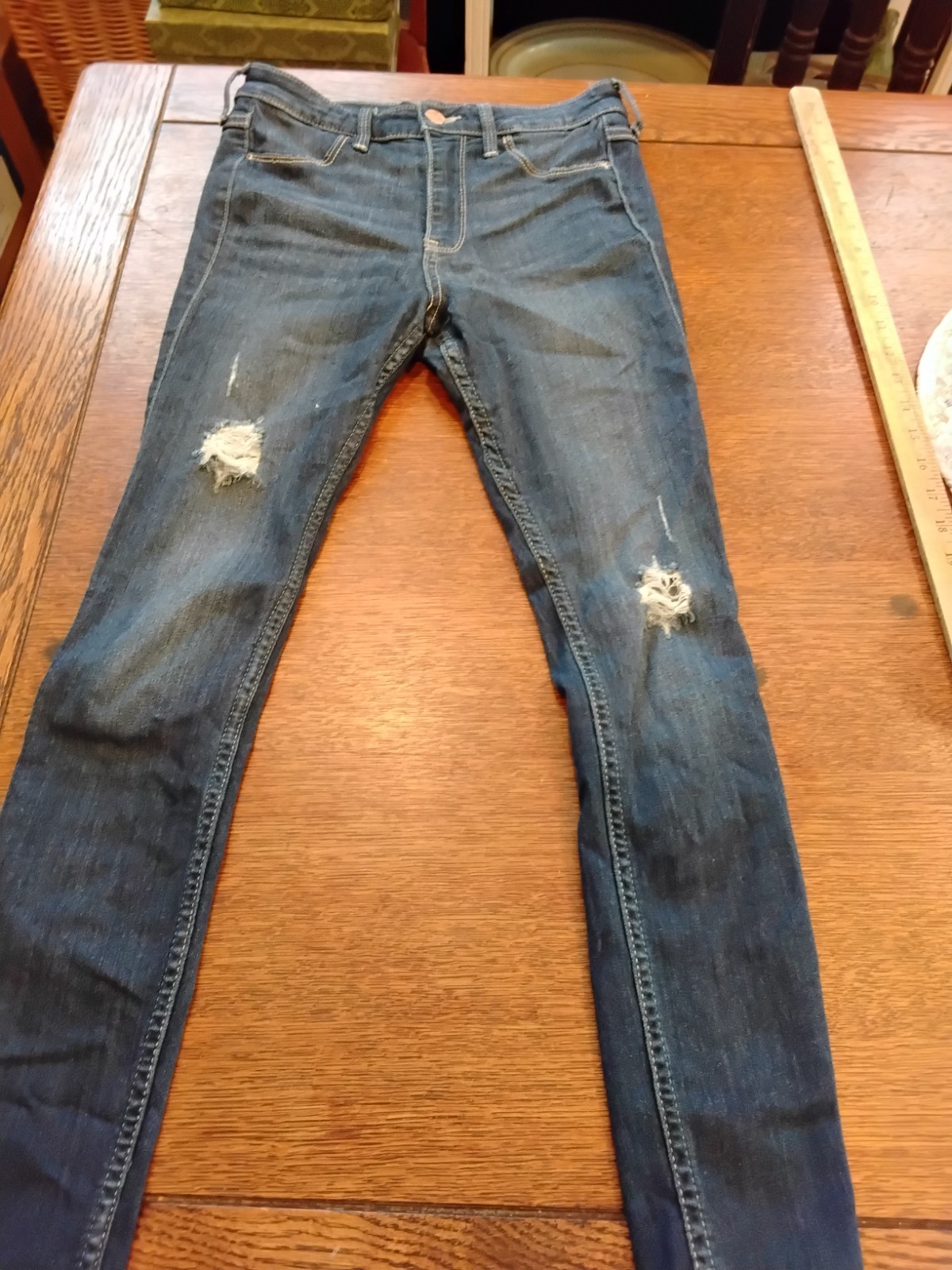 Hollister Blue Jeans High Rise Stretch Leggings 28 X 28