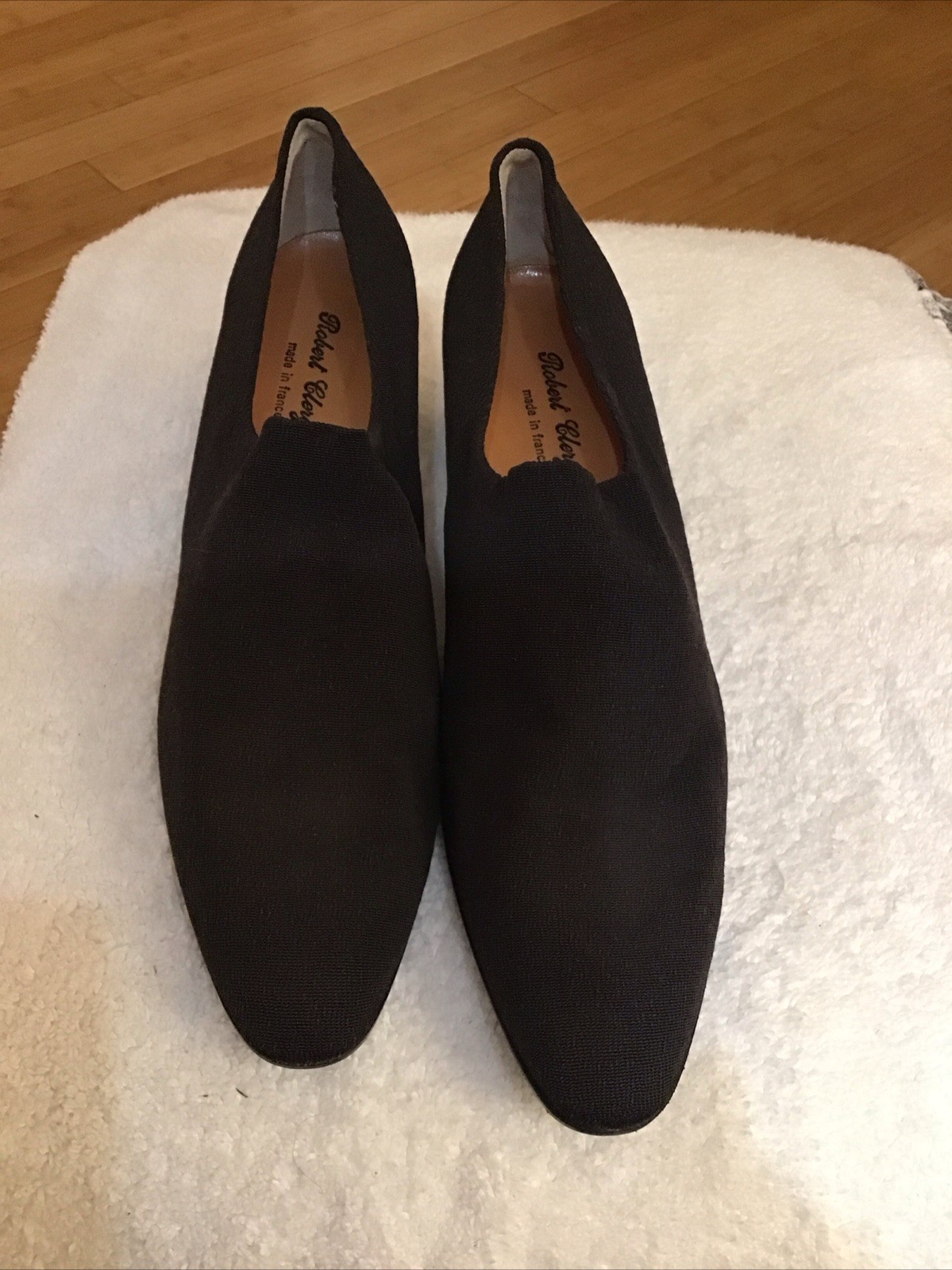 Robert Clergerie 11 AA Black Fabric 2 1/4″ Heels Pumps Shoes Made in France