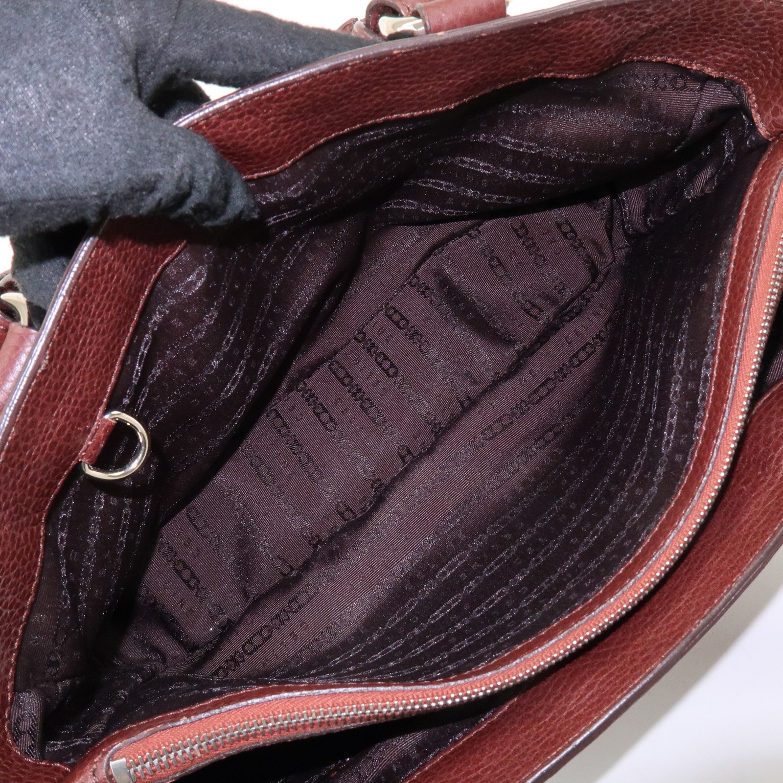 CELINE Leather Boogie Bag Hand Bag Tote Bag Brown Authentic Used F/S