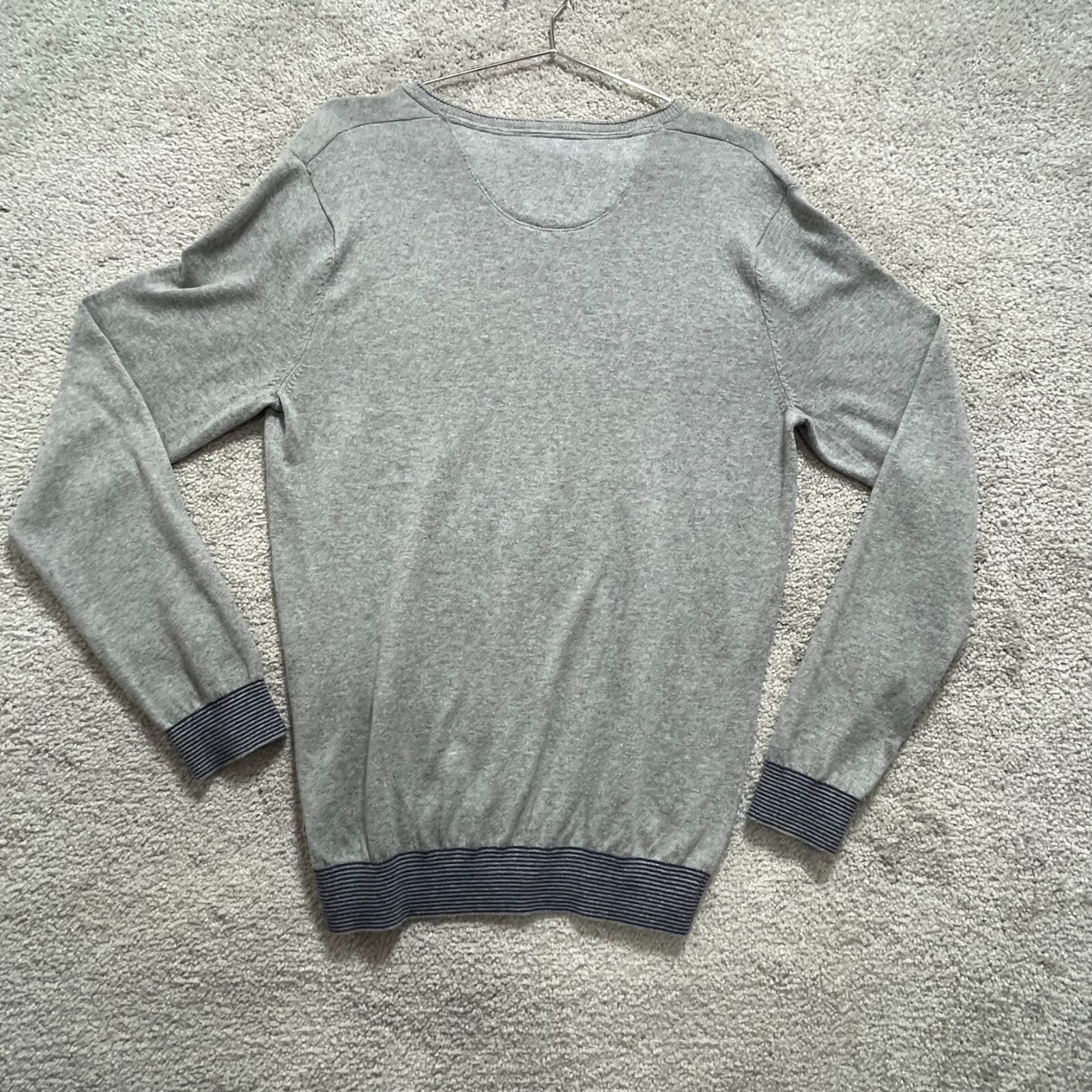 Timberland Sweater Men’s Small Gray Cashmere Blend Pullover Slim Fit Long Sleeve