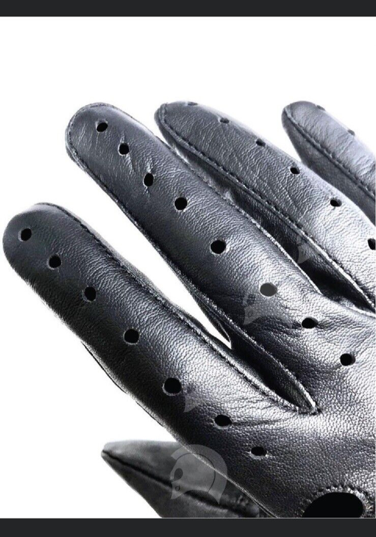 XS Driving Gloves Motorcycle Bikers Leather Police Black Chauffeur Womens Small
