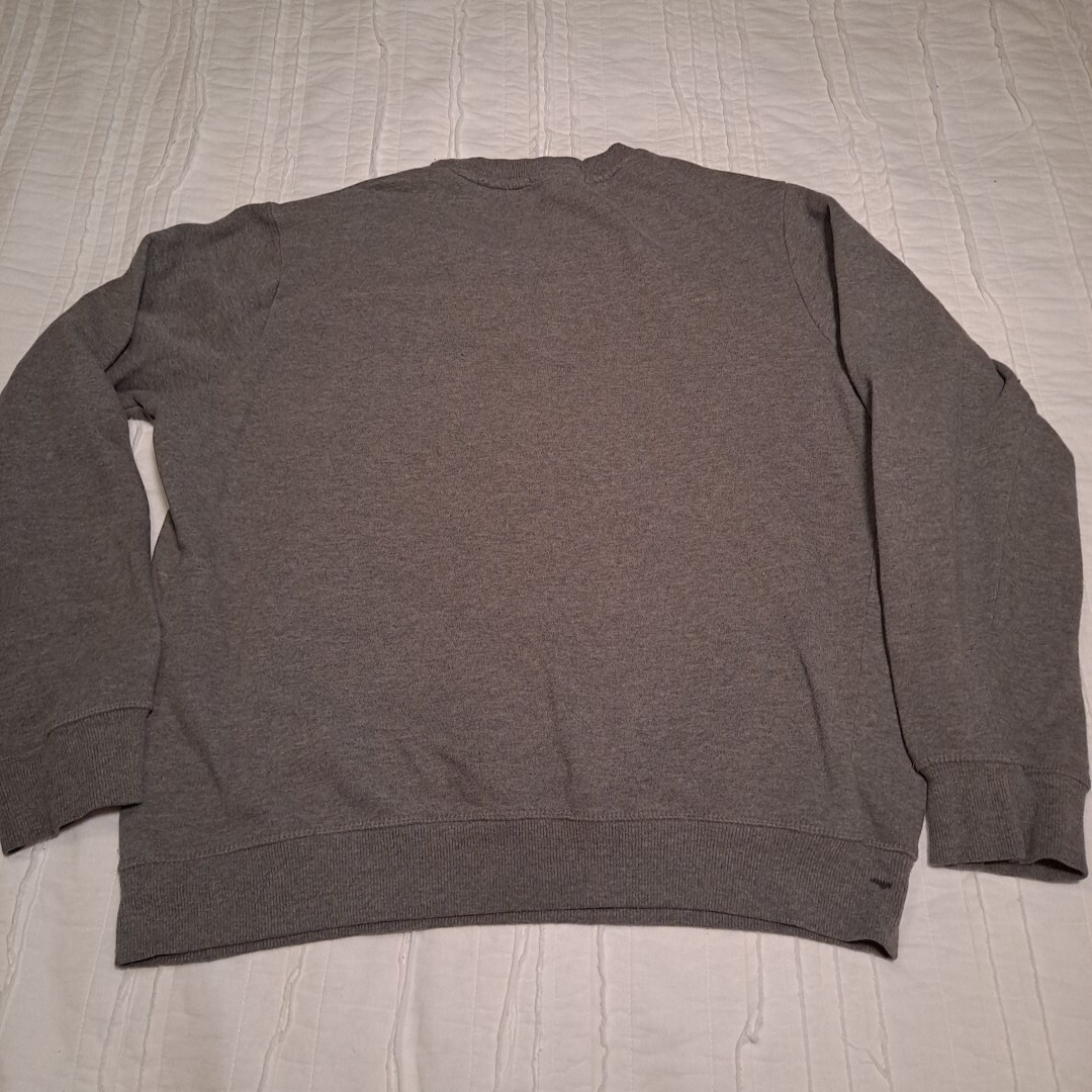 US Polo Assn Sweater Mens Large L Pullover Gray Retro American Flag Logo USA