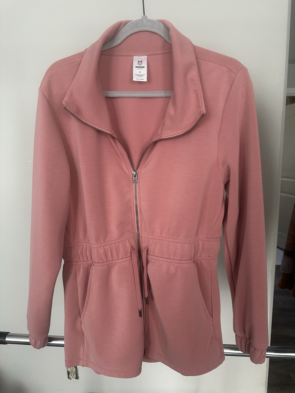 Member’s Mark Sandwash Pink Jacket M Lightweight Recycled Modal Spandex Full Zip