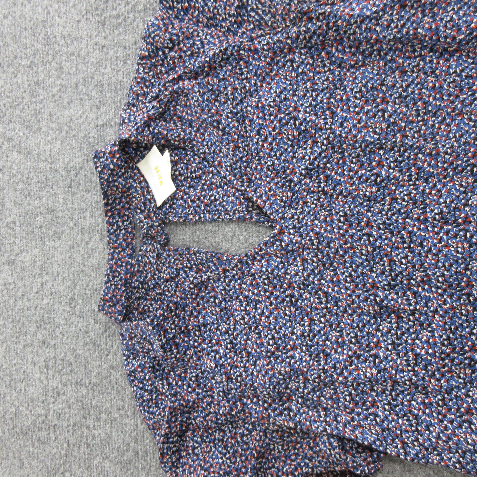 Maeve Blouse Womens S Blue Floral V Neck Short Sleeve Woven Top Anthropologie