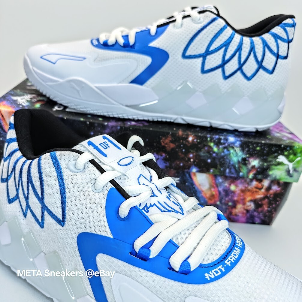 Puma MB.01 US 15 Men’s White Blue Black Basketball LaMelo Ball 376941 11 New