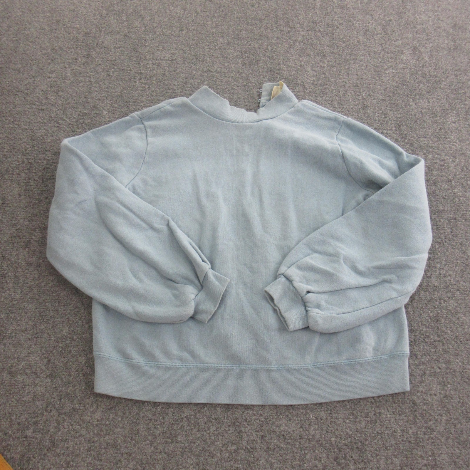 Sezane Sweatshirt Womens Small Blue 100% Cotton Fleece Crewneck Pullover Cozy