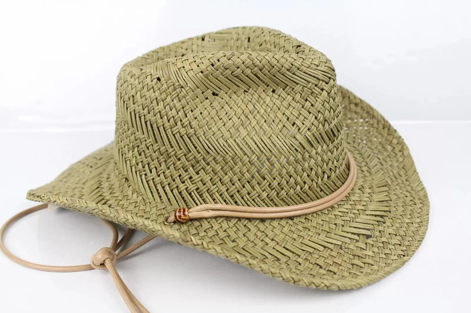 Mossant Paris Women’s Kismet Straw Cowboy Hat Straw Woven M Medium Moss