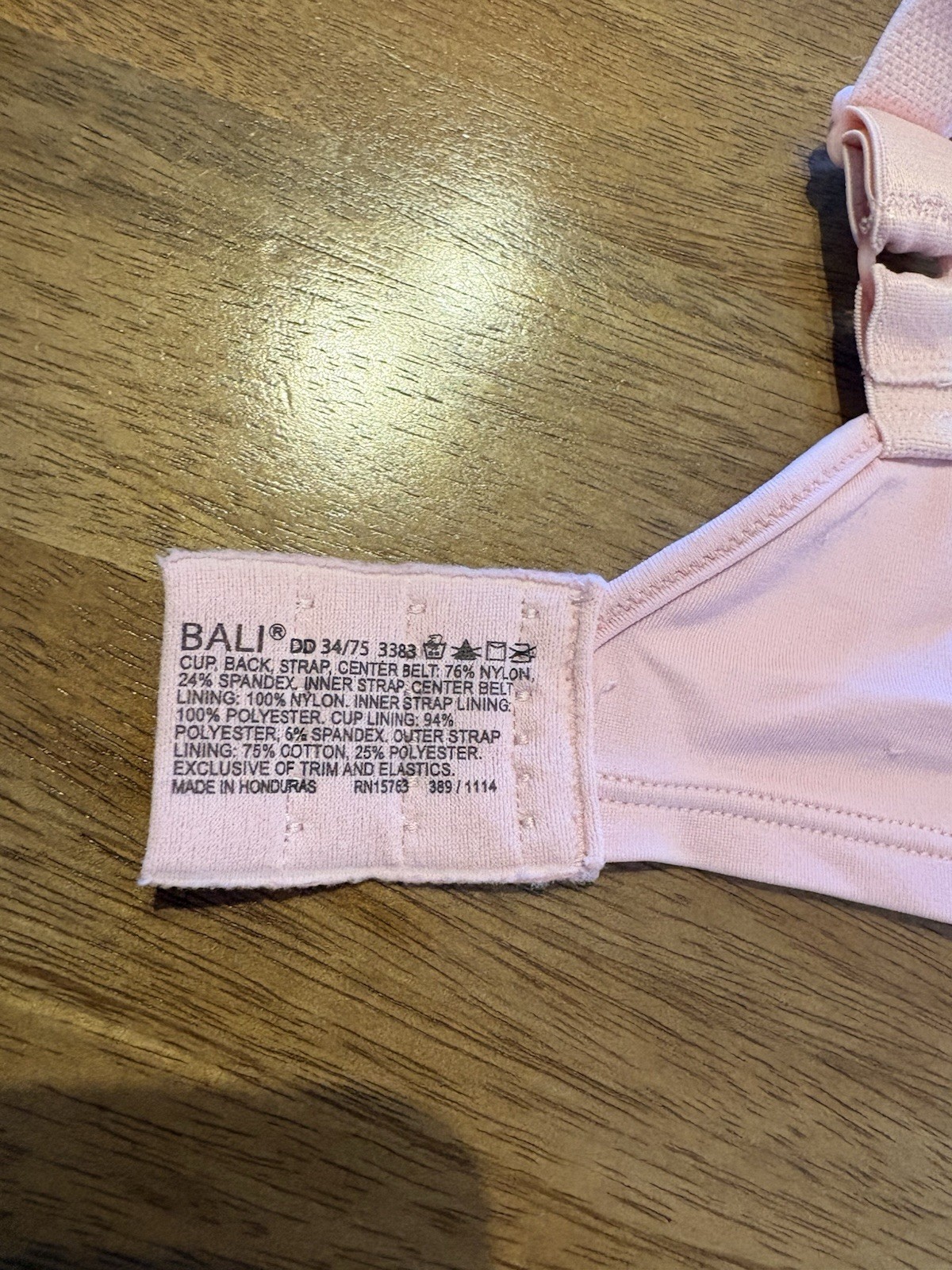 Bali Bra Pink Size 36DD NWOT Full Coverage Underwire Back Closure