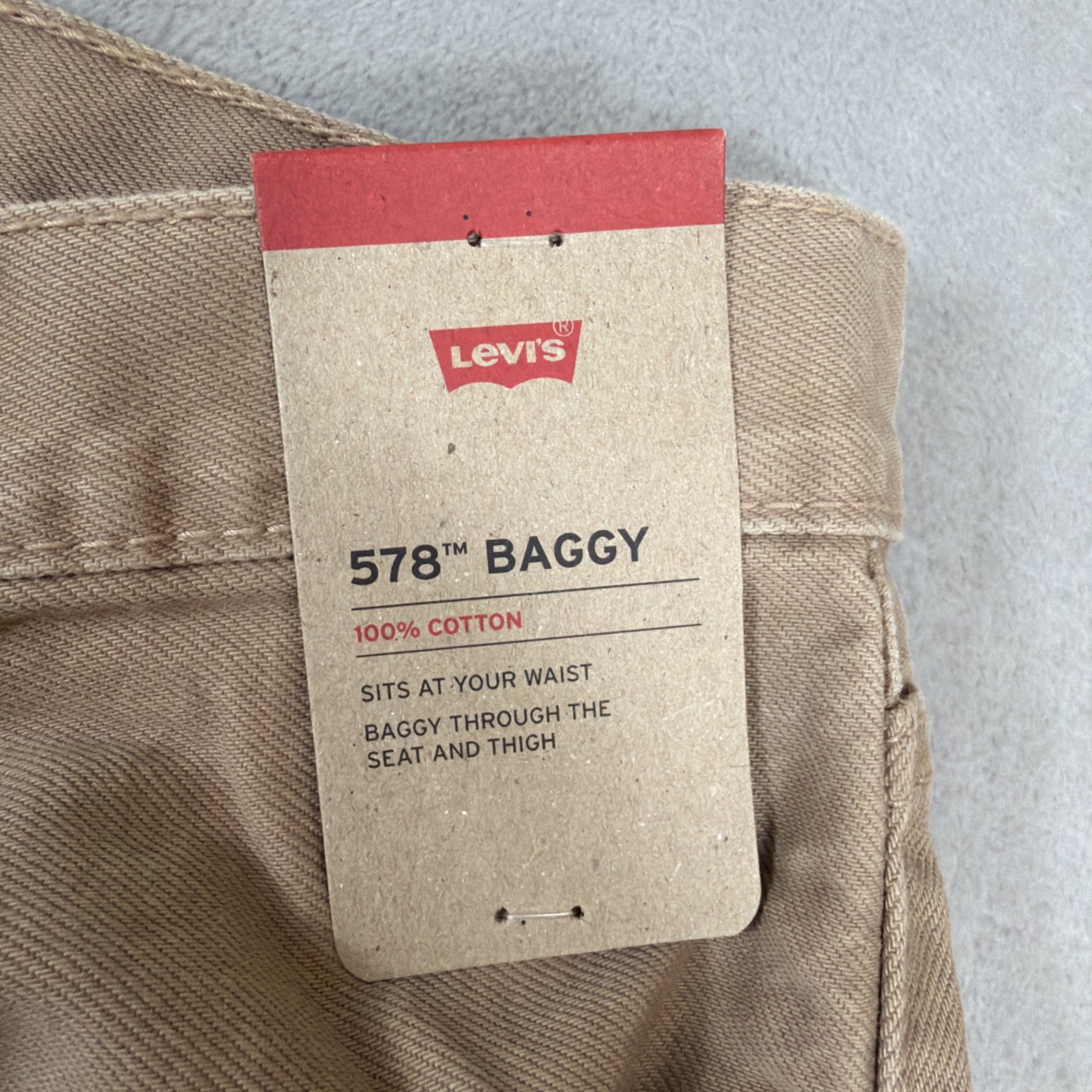 Levi’s 578 Baggy Denim Jeans Men’s Size 36×32 Tan/Khaki Cotton