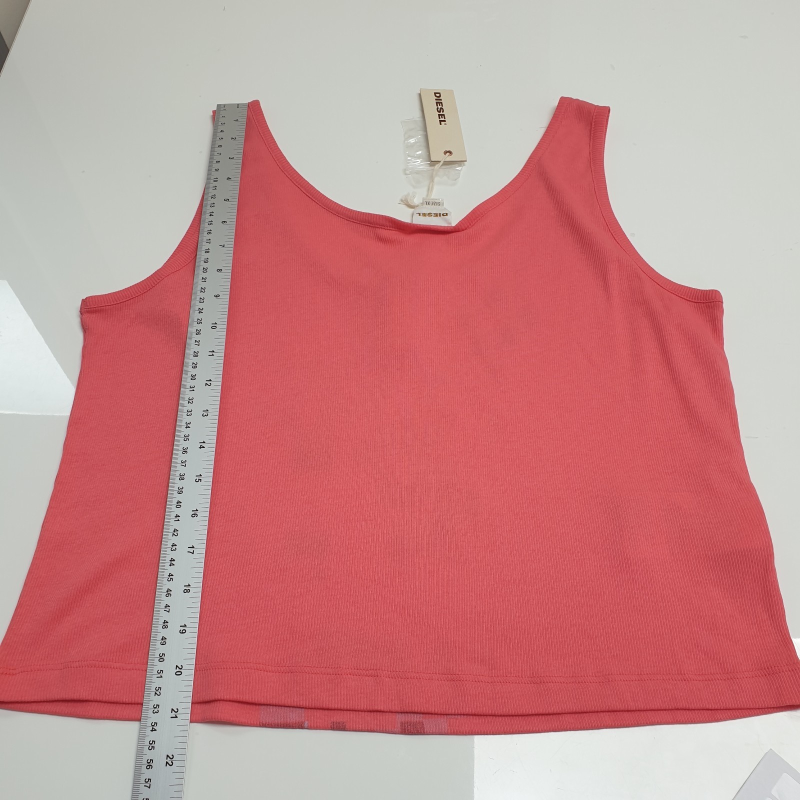 Diesel Tank Womens XL Pink Studded Logo Spellout Pixellated Cami Casual Summer