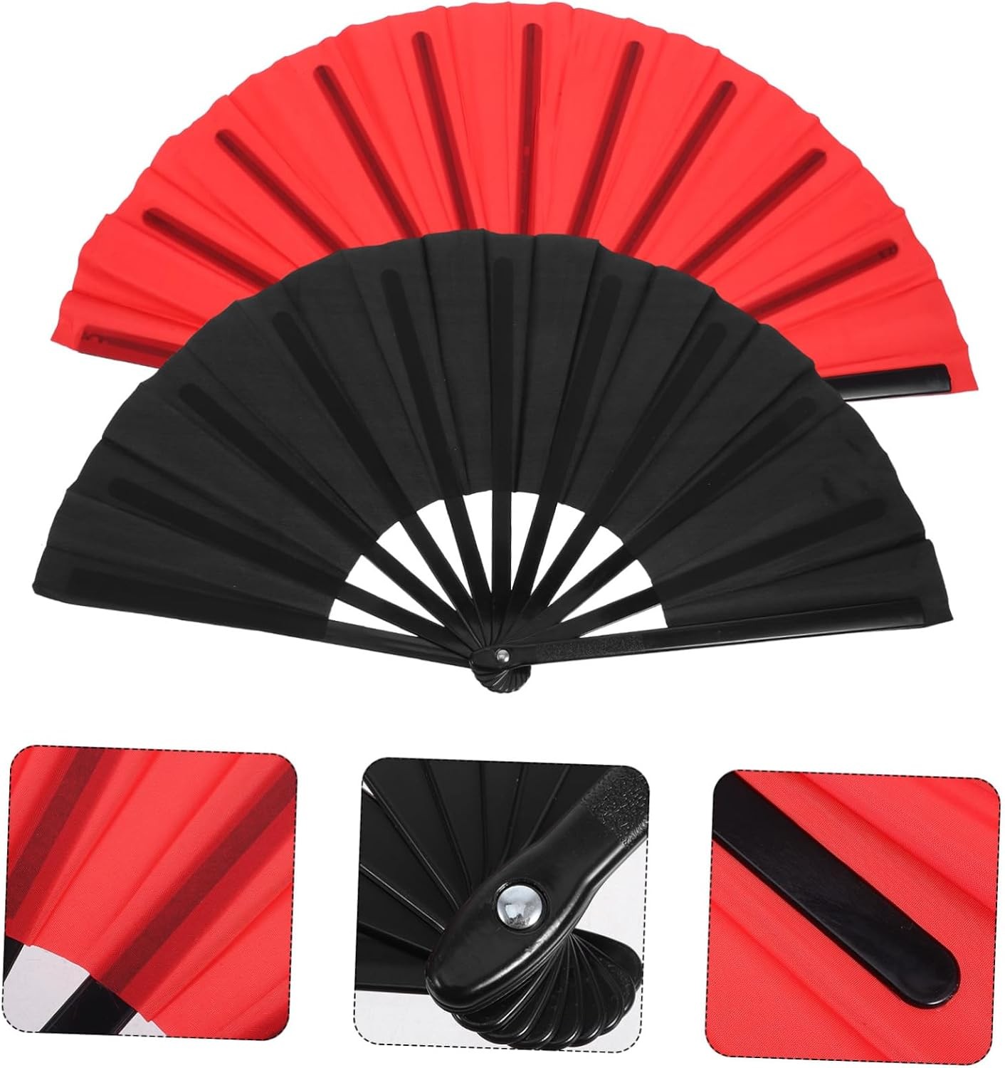 2pcs Asian Folding Hand Fans Bamboo Silk Style Wedding Party Favors Church Gift