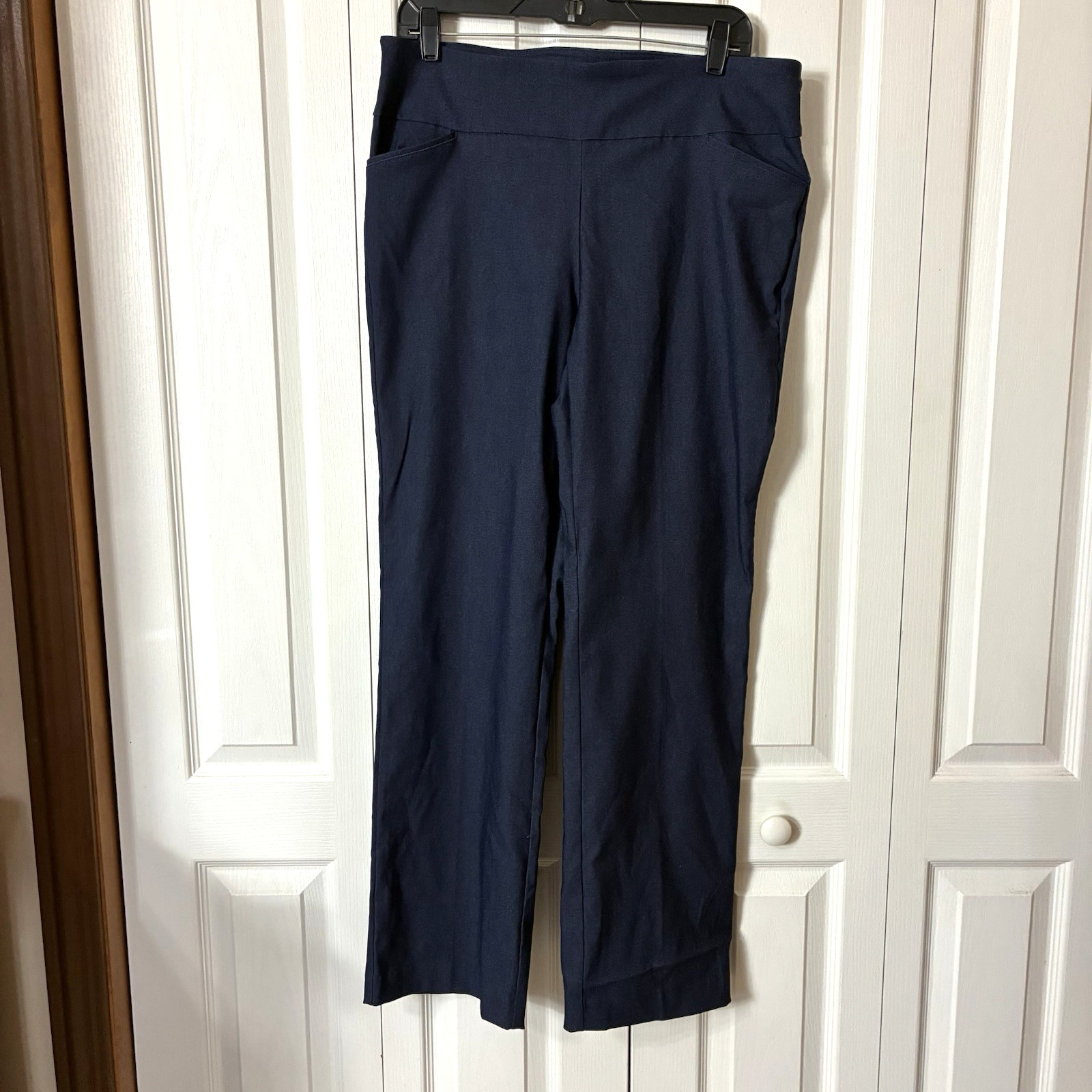 Counterparts Pants Womens Sz L Navy Super Stretch Mid Rise Boot Cut Comfy Pant