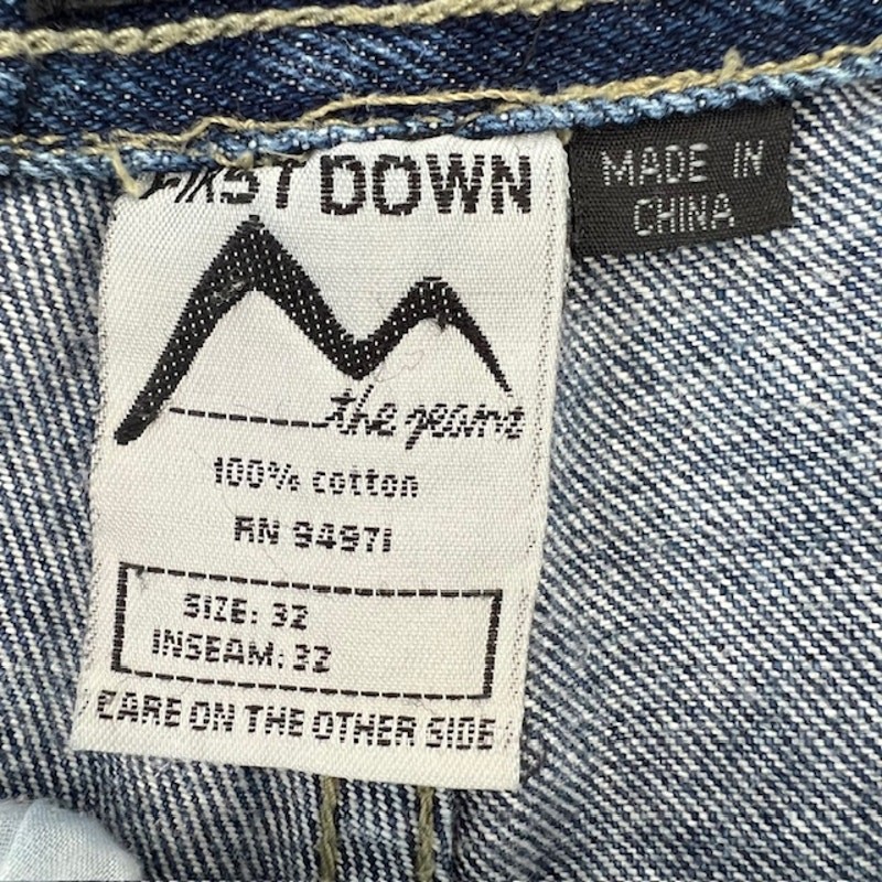 VTG Y2K First Down Zip Off Denim Jeans Mens 32 Cargo Baggy Skater Streetwear
