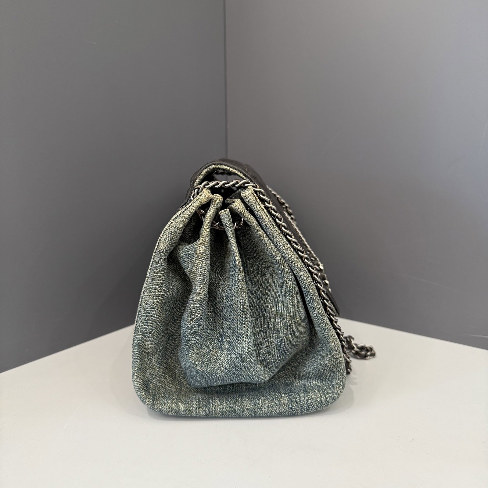 Chanel 2.55 Flap Bag Dark Brown Blue Calfskin Denim (ya041226a4)