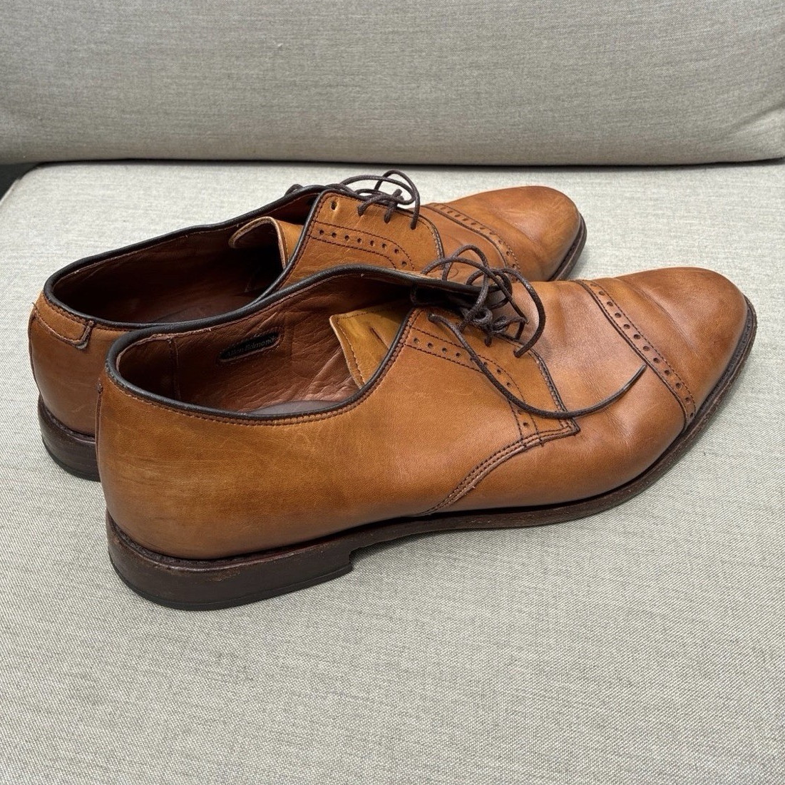 Allen Edmonds Sanford Cap-Toe Derby Men’s Brown Leather Cap Dress Shoes