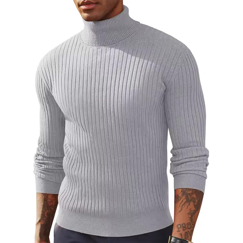 Men’s Slim Fit Turtleneck Sweater Long Sleeve Knitted Pullover Winter Warm Thick