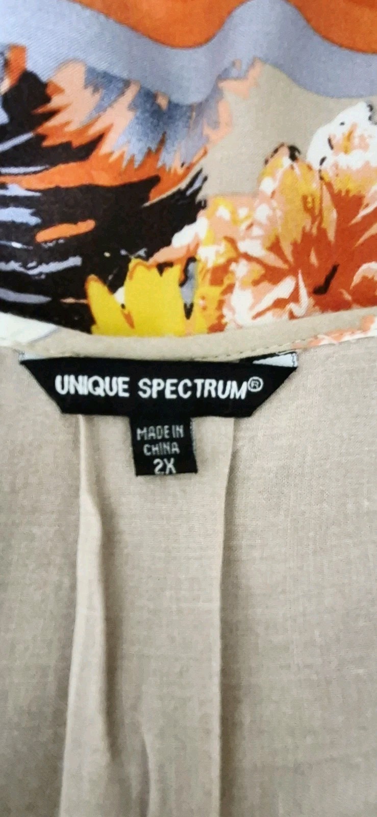 Unique Spectrum Womens Plus Size 2X Floral Sunflower Tunic Top Boho Festival