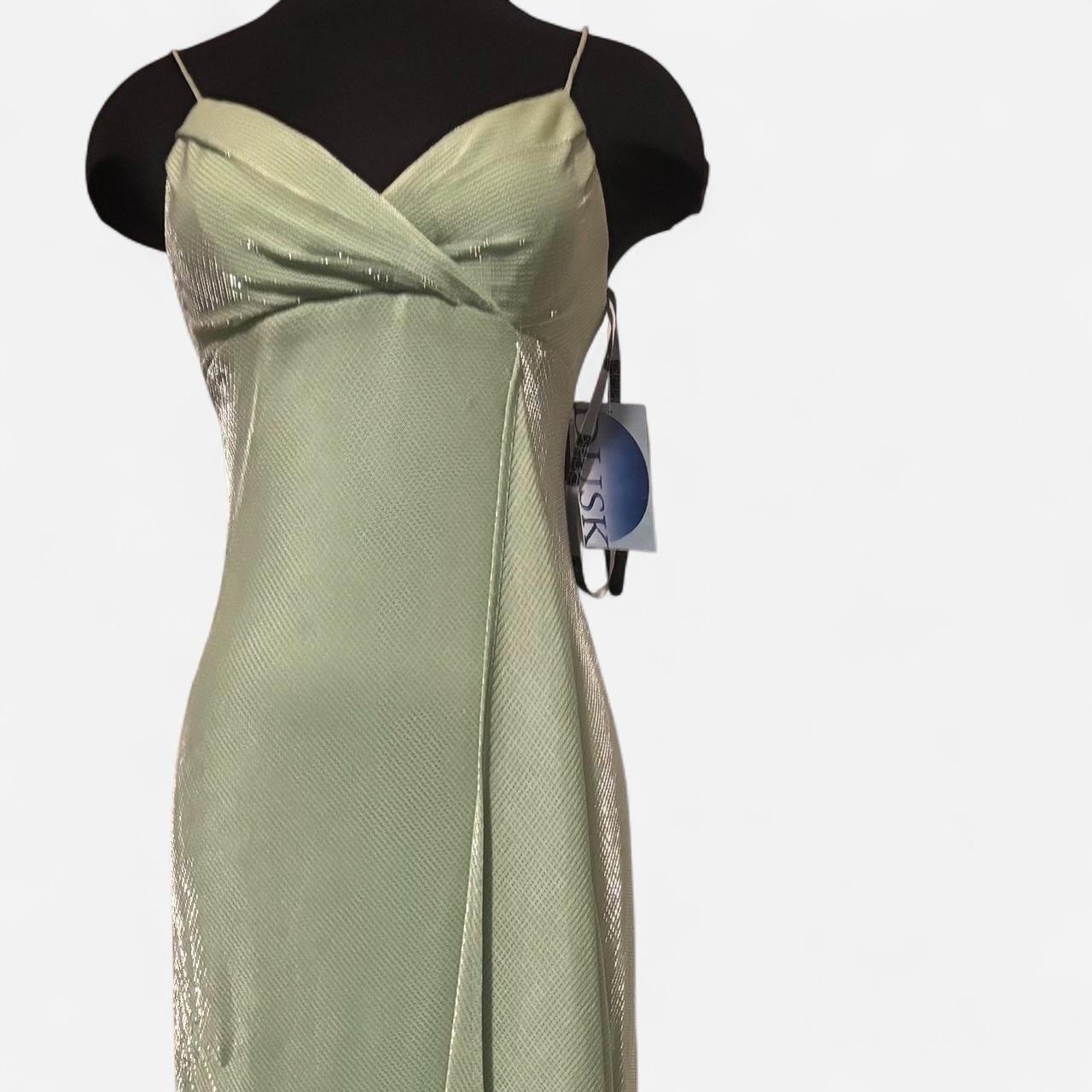 Dusk Women’s Green V-Neck Strappy Long Slip Dress Size 4 Formal Party