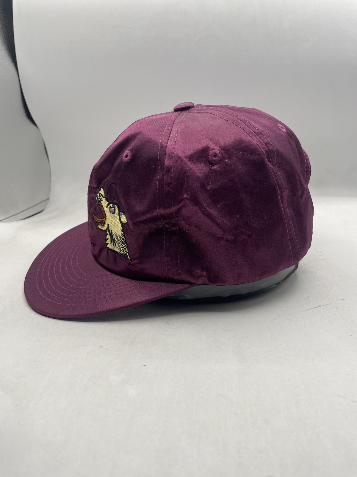Weld MFG Satin Wolves Cap 6 Panel Snapback Burgundy Polyester Hand Wash