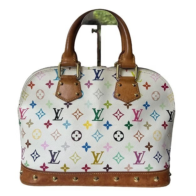 US Seller! Authentic Louis Vuitton Murakami vintage multicolor white Blanc Alma