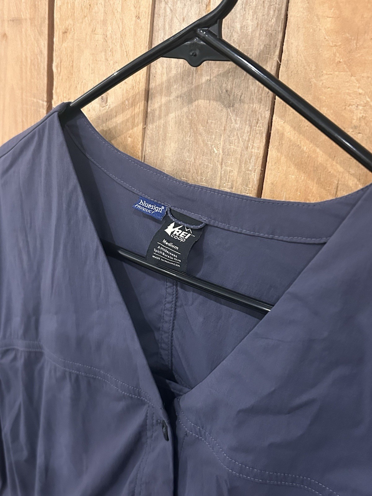 M REI Sahara Dress Womens Navy Blue UPF 50 Sun Protection Outdoor Comfort