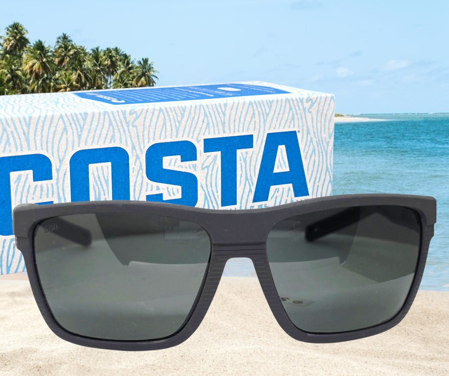 COSTA DEL MAR dark gray/gray PARGO polarized 580G sunglasses NEW IN BOX!