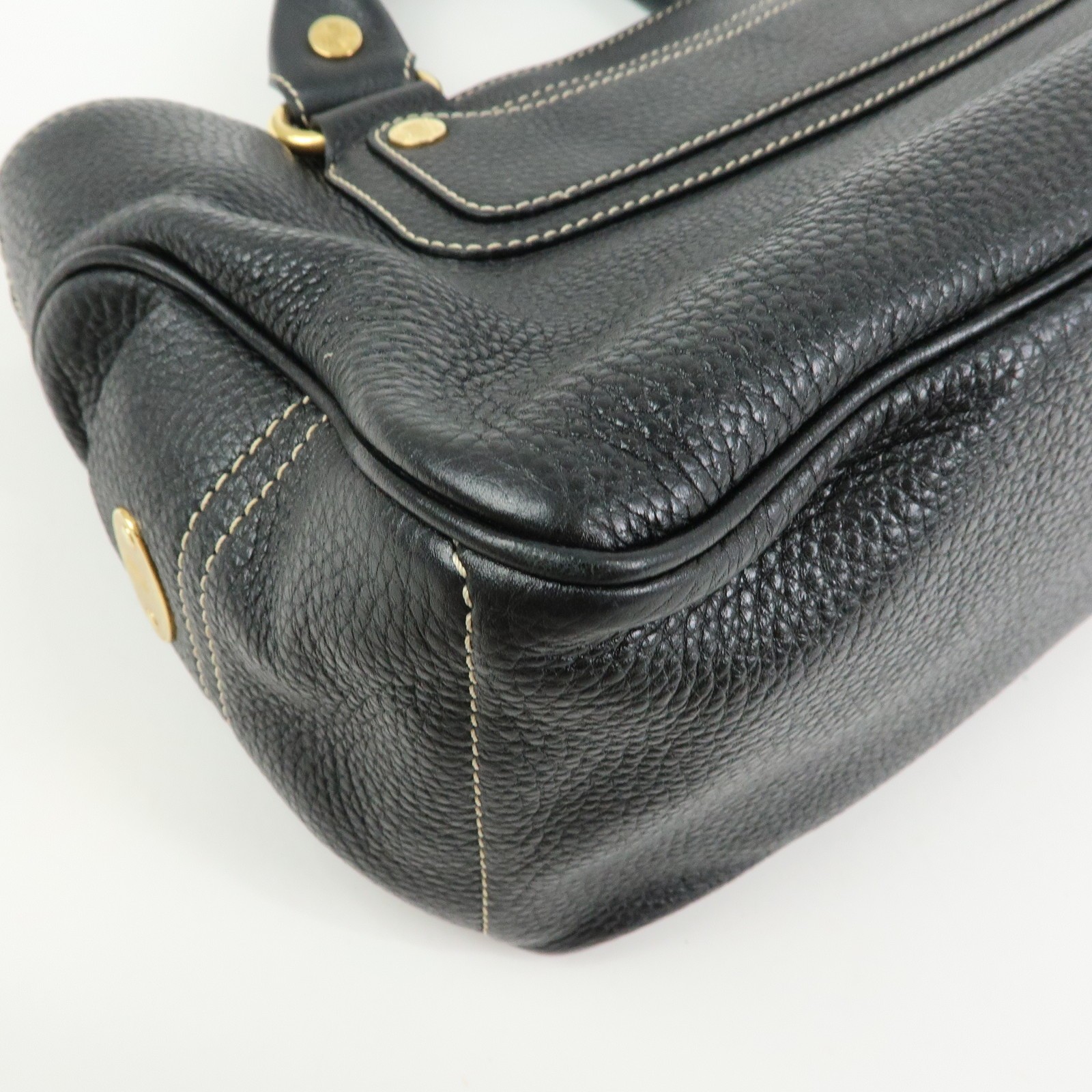 CELINE Leather Boogie Bag Hand Bag Black Authentic Used F/S
