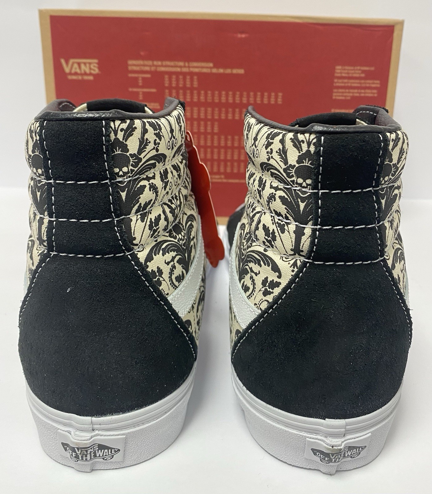 VANS M 13 SKATE Sk8 Hi Skull Tapestry Black Bone Skate Shoes New In Box !!