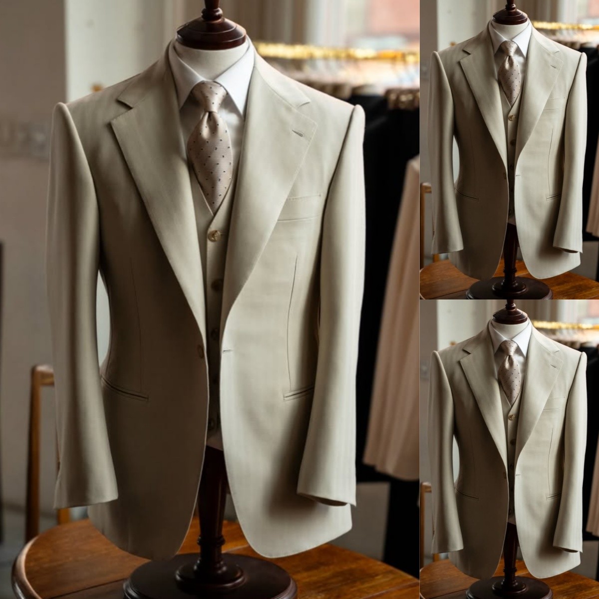 Formal 3Pcs Men’s Suit Evening Jacket Coat Business Tuxedos Notch Lapel Blazer